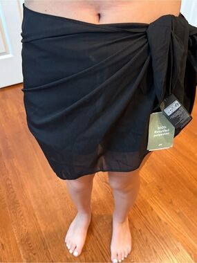 H&M Black Side Tie Mini Wrap cover up